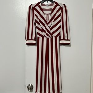 Bar 3 dress, red and white strips